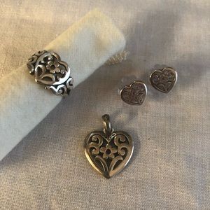 James Avery Earrings, Ring and Pendant Set